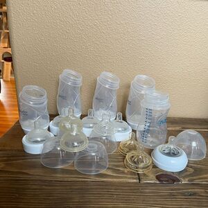 Playtex Baby Bottles with Nipples Fast Medium Slow Advent x 1 with Extra Nipples